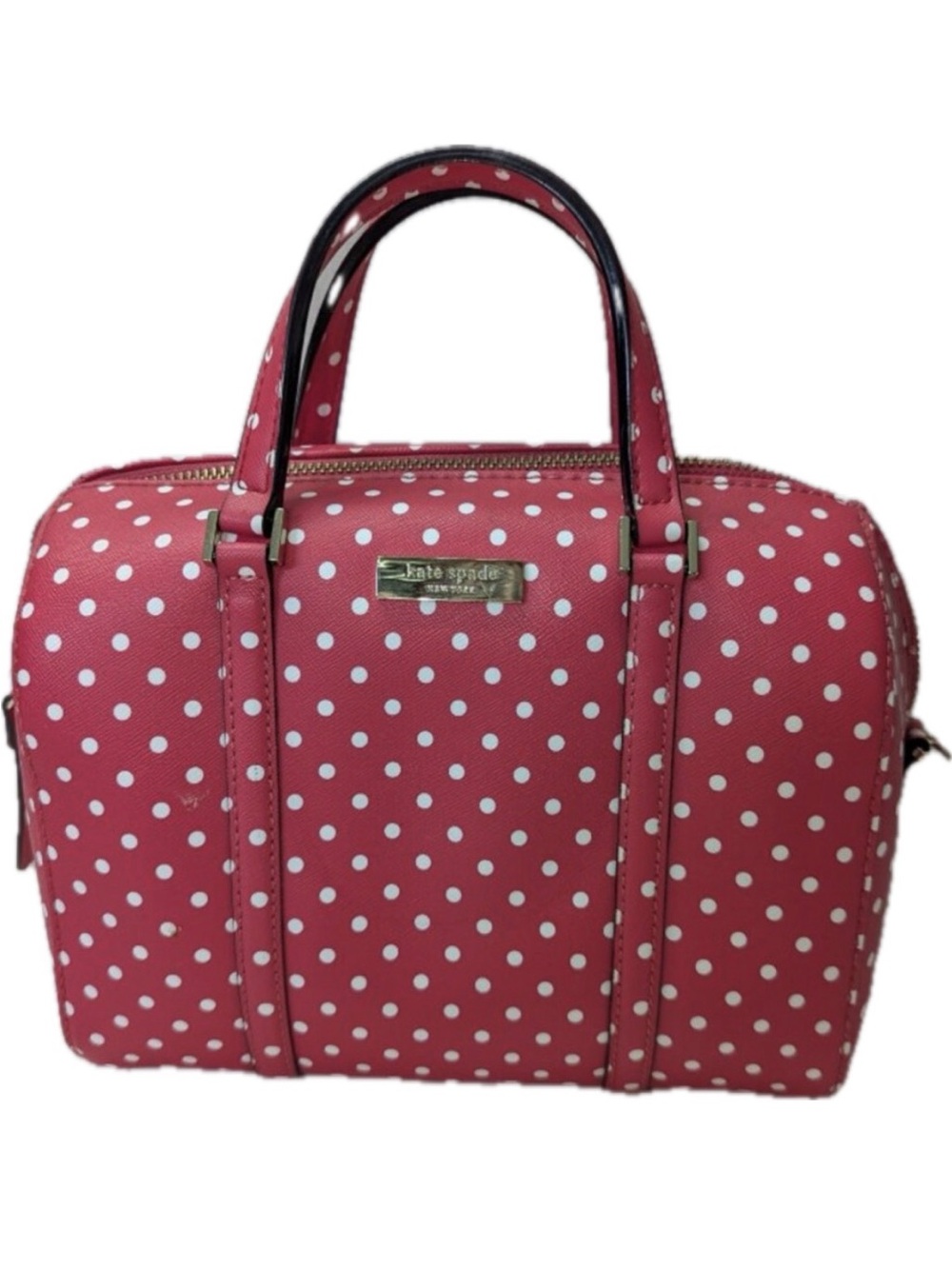 Kate Spade Grant Street Pink Polka Dot Mini Cassie Crossbody Chain Satchel EUC - Picture 2 of 12
